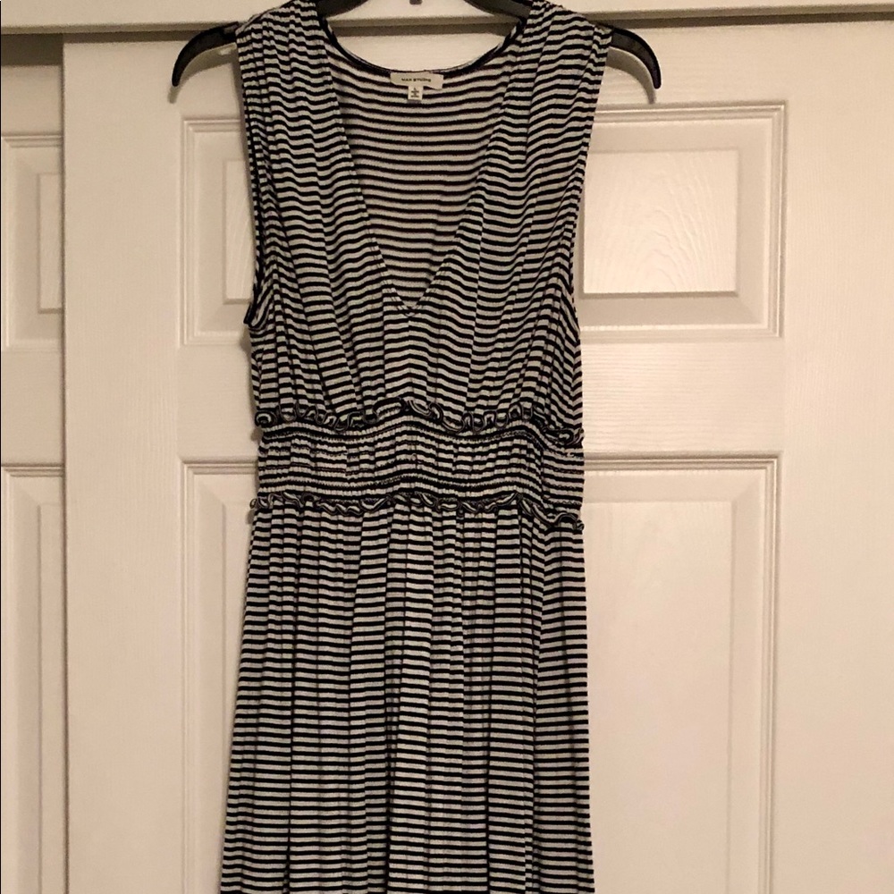 Max Studio Striped tank v-neck maxi dress